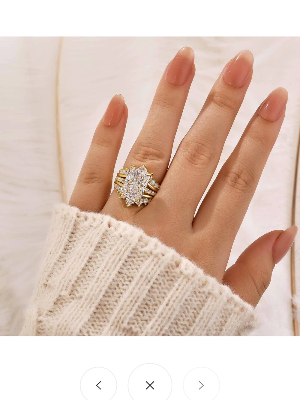 Size 6.5- 7.0 Carat Radiant Cut Wedding Ring Set
